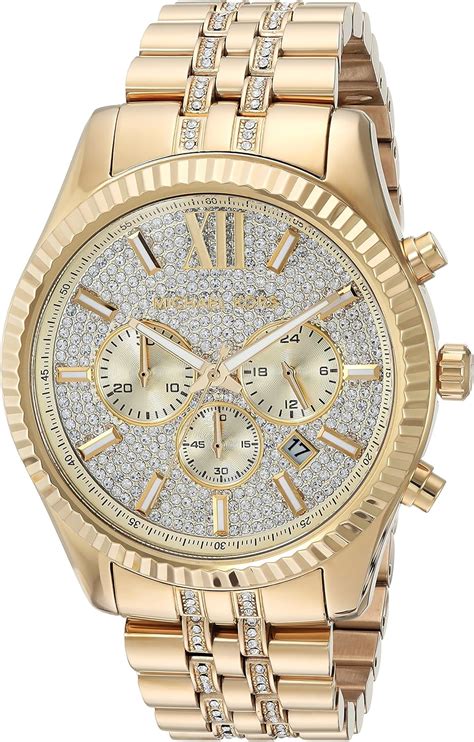 gold men's michael kors watch|men's mk watch with diamonds.